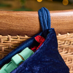 Dibor Set Of 2 Traditional Harrington Quilted Blue Velvet Xmas Gift Decoration Christmas Stocking For Kids - thumbnail 4