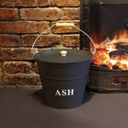 12L Fireside Metal Ash Bucket With Lid - thumbnail 1