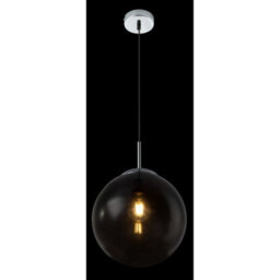 Luminosa Lighting Luminosa Varus 25Cm Globe Pendant Ceiling Light Chrome Smoke Glass Shade 1X E27 - thumbnail 5
