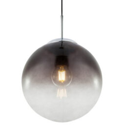Luminosa Lighting Luminosa Varus 25Cm Globe Pendant Ceiling Light Chrome Smoke Glass Shade 1X E27 - thumbnail 4