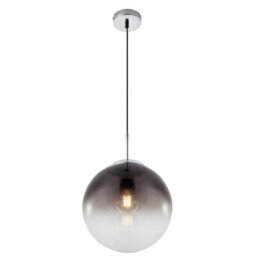 Luminosa Lighting Luminosa Varus 25Cm Globe Pendant Ceiling Light Chrome Smoke Glass Shade 1X E27 - thumbnail 1