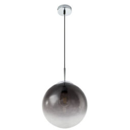 Luminosa Lighting Luminosa Varus 25Cm Globe Pendant Ceiling Light Chrome Smoke Glass Shade 1X E27 - thumbnail 2