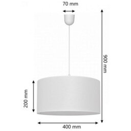 Luminosa Lighting Luminosa Alba Cylindrical Pendant Ceiling Light White 40Cm - thumbnail 5