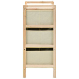 Berkfield Storage Rack With 3 Nonwoven Baskets Cedar Wood Beige - thumbnail 3