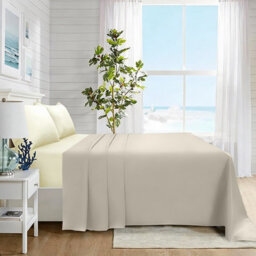 Oxford Homeware Cream Flat Sheet 100% Egyptian Cotton 200 Thread Count Soft Easy Care Bedding Sheet (W)270Cmx(L)310Cm (Super King) - thumbnail 9