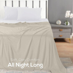 Oxford Homeware Cream Flat Sheet 100% Egyptian Cotton 200 Thread Count Soft Easy Care Bedding Sheet (W)270Cmx(L)310Cm (Super King) - thumbnail 4