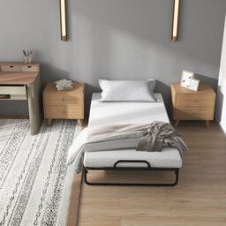 Costway Folding Bed Rollaway Guest Bed Fold Up Sleeper Bed W/ 10Cm Memory Foam Mattress & 4 Universal Wheels - thumbnail 3