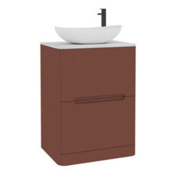 Royal Bathrooms Venice 600mm Terracotta Clay Freestanding Bathroom Countertop Vanity Unit 2 Drawer With Cesar Basin - thumbnail 7