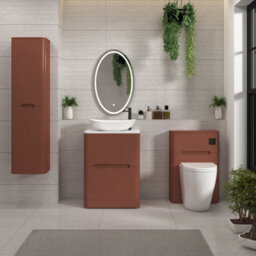 Royal Bathrooms Venice 600mm Terracotta Clay Freestanding Bathroom Countertop Vanity Unit 2 Drawer With Cesar Basin - thumbnail 4