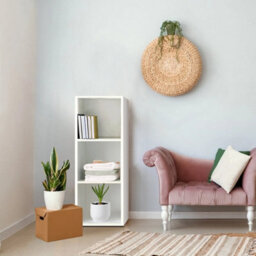 3 Tier Wooden Bookcase Shelving Display Shelves Storage Unit Shelf Cubes 80Cm - thumbnail 1
