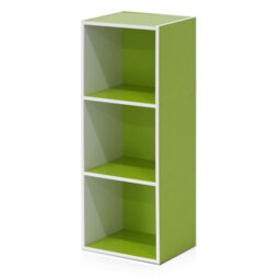 Walplus Furinno Pasir 3-Tier Open Shelf Bookcase, White/green 11003Wh/gr - thumbnail 6