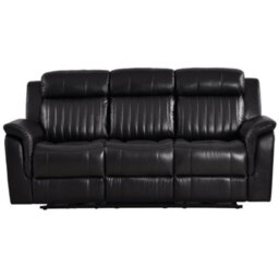 Furniture Instore Cidliano Genuine Leather Black Electric Power Recliner 3+3 Seater Sofa Set - thumbnail 2