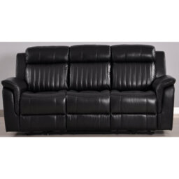Furniture Instore Cidliano Genuine Leather Black Electric Power Recliner 3+3 Seater Sofa Set - thumbnail 3