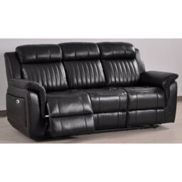Furniture Instore Cidliano Genuine Leather Black Electric Power Recliner 3+3 Seater Sofa Set - thumbnail 7