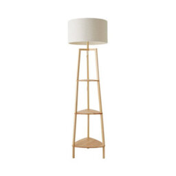 Valuelights Hiru Natural 3 Tier Shelf Floor Lamp With Cream Boucle Shade - thumbnail 7