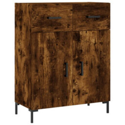 Berkfield Highboard Smoked Oak 69.5X34X180 Cm Engineered Wood - thumbnail 7