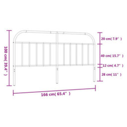 Berkfield Metal Headboard Black 160 Cm - thumbnail 7