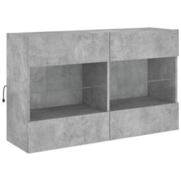Walplus Tv Wall Cabinet With Led Lights Concrete Grey 98.5X30X60.5 Cm - thumbnail 3