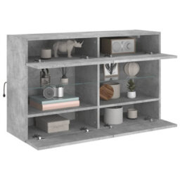 Walplus Tv Wall Cabinet With Led Lights Concrete Grey 98.5X30X60.5 Cm - thumbnail 6