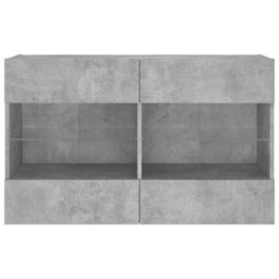 Walplus Tv Wall Cabinet With Led Lights Concrete Grey 98.5X30X60.5 Cm - thumbnail 7