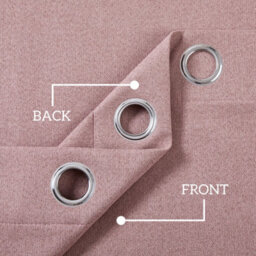 Oxford Homeware Eyelet Linen Curtains Blush Pink Fully Lined 100%blackout Thermal Insulated Curtain Single Panel (W)168Cmx(L)213Cm - thumbnail 4