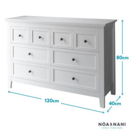 Nöa & Nani Noa Nani Chest Of Drawers 8 Drawer In Classic White Karlstad - thumbnail 4