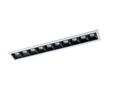Luminosa Lighting Luminosa Sinkro Led Aluminum Recessed 10 Light Downlight Anti Glare, White, Black, 4000K, 2W
