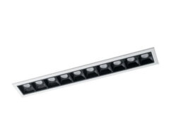 Luminosa Lighting Luminosa Sinkro Led Aluminum Recessed 10 Light Downlight Anti Glare, White, Black, 4000K, 2W