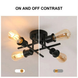 Vintage Ceiling Light Industrial Chandelier Lamp E27 4 Bulb Metal Kitchen Hotelg Lamp Metal Pendant Ligh - thumbnail 3