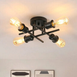 Vintage Ceiling Light Industrial Chandelier Lamp E27 4 Bulb Metal Kitchen Hotelg Lamp Metal Pendant Ligh - thumbnail 1