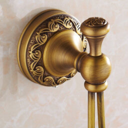 Pepte Bathroom Door Double Towel Coat Hangers Dressing-Gown Hooks Antique Brass - thumbnail 3