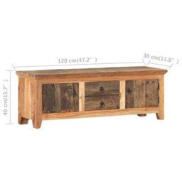 Berkfield Tv Cabinet 120X30X40 Cm Solid Acacia Wood And Reclaimed Wood - thumbnail 8