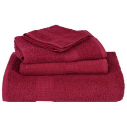 Berkfield 6 Piece Towel Set Bordeaux 360 Gsm 100% Cotton - thumbnail 4