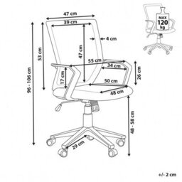 Beliani Office Chair Relief Red - thumbnail 3