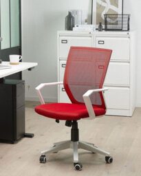 Beliani Office Chair Relief Red - thumbnail 2