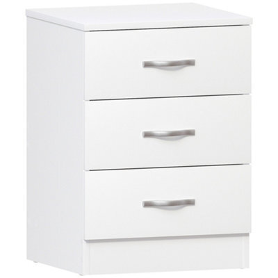 Lassic Vida Designs Riano 4 Piece Bedroom Set (3 Drawer Bedside Chest, 4 Drawer Chest, 2 Door Wardrobe) White (5) - image 1