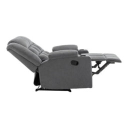 Grey Recliner Manual Fabric Reclining Chair Fireside Armchair Sofa With Footrest - thumbnail 5