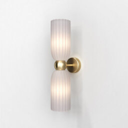 Luminosa Lighting Luminosa Maytoni Antic Modern 2 Light Up & Down Wall Lamp Gold, White Shade, E14 - thumbnail 1
