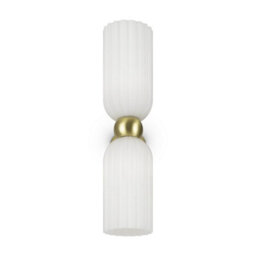 Luminosa Lighting Luminosa Maytoni Antic Modern 2 Light Up & Down Wall Lamp Gold, White Shade, E14 - thumbnail 4