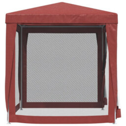 Berkfield Party Tent With 4 Mesh Sidewalls Red 2X2 M Hdpe - thumbnail 4