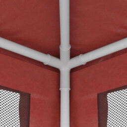Berkfield Party Tent With 4 Mesh Sidewalls Red 2X2 M Hdpe - thumbnail 6