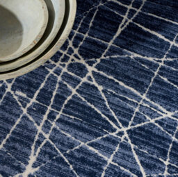 Blue Ivory Abstract Luxurious Modern Easy To Clean Rug For Bedroom & Living Room-160Cm X 221Cm - thumbnail 3