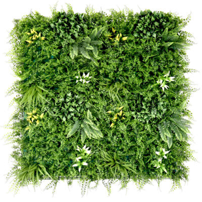 Artificial Plant Flower Living Wall Panels Realistic - Beacon Fern - Indoor / Outdoor - 1M X 1M - Home, Garden, Office - image 1