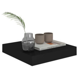 Berkfield Floating Wall Shelves 4 Pcs Black 23X23.5X3.8 Cm Mdf - thumbnail 3