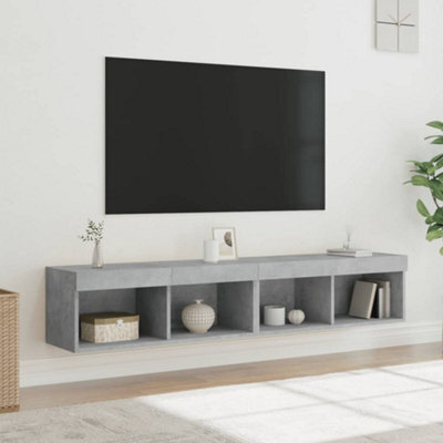 Berkfield Tv Cabinets With Led Lights 2 Pcs Concrete Grey 80X30X30 Cm - image 1