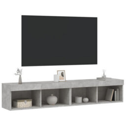 Berkfield Tv Cabinets With Led Lights 2 Pcs Concrete Grey 80X30X30 Cm - thumbnail 6