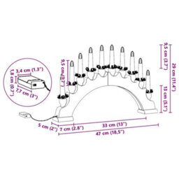 Vidaxl Christmas Candle Arch With 10 Led Candles 3 Pcs White - thumbnail 3