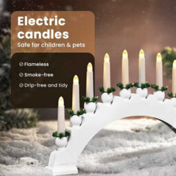 Vidaxl Christmas Candle Arch With 10 Led Candles 3 Pcs White - thumbnail 9