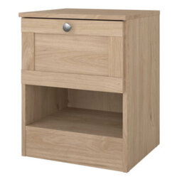 Wyld Haus Cherryfern Natural Oak Bedside Table 1 Drawer 1 Open Shelf Compact Matt Finish - thumbnail 5