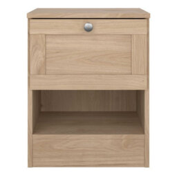 Wyld Haus Cherryfern Natural Oak Bedside Table 1 Drawer 1 Open Shelf Compact Matt Finish - thumbnail 4